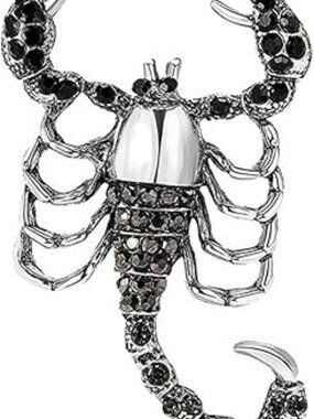 NEW Rhinestone Scorpion Brooch Pin Crystal Scorpion Brooches Punk Goth Animal